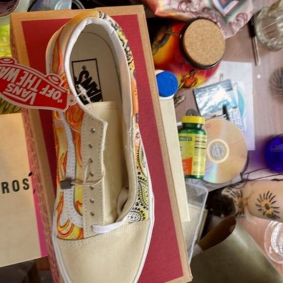 Vans Old Skool Bandana Flame Beige Orange size 8.5 - Picture 10 of 12